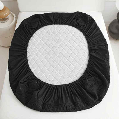Protege matelas 160 x 200 matelassé noir envers élastique 360