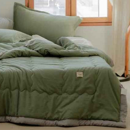 Couette 1 personne verte vue agrandie