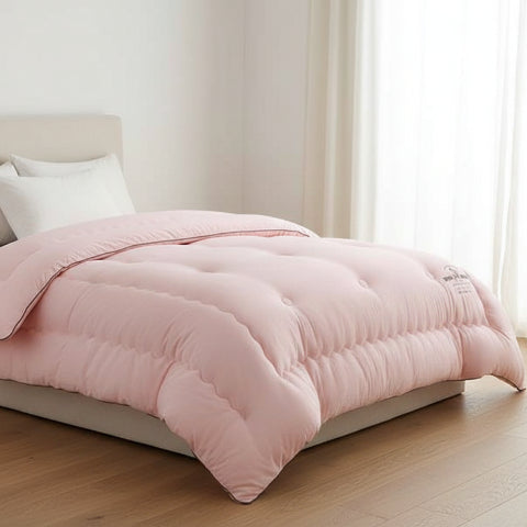 Couette 2 personnes rose chambre sobre