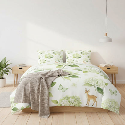Couette imprimée lit double plaid sur lit
