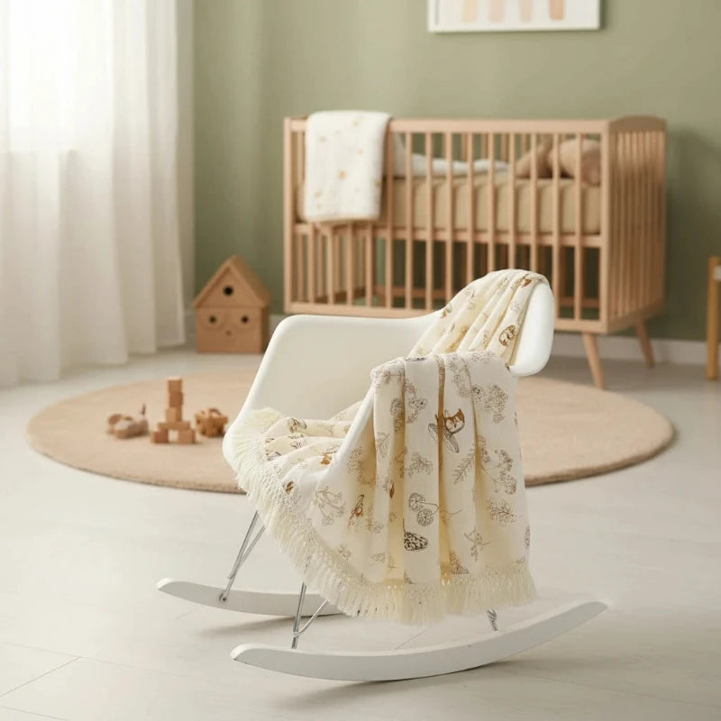 Couverture bébé mousseline écureuil coquin