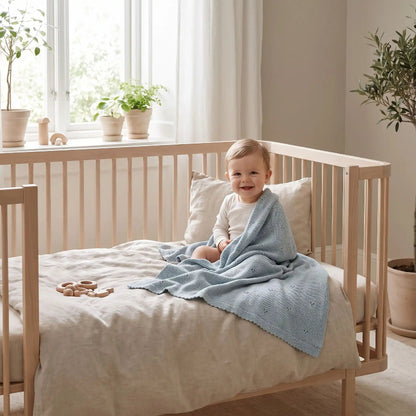 Couverture bébé recouvre enfant souriant assis