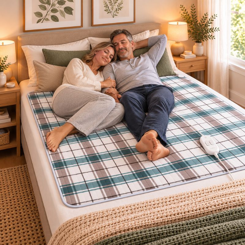 Couverture électrique pour lit couple détendu