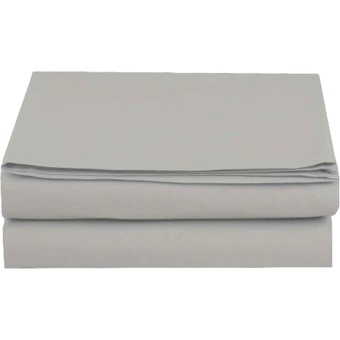 Drap de lit couleur gris plié