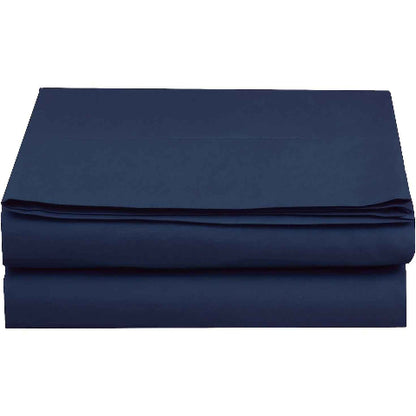 Drap de lit couleur marine plié