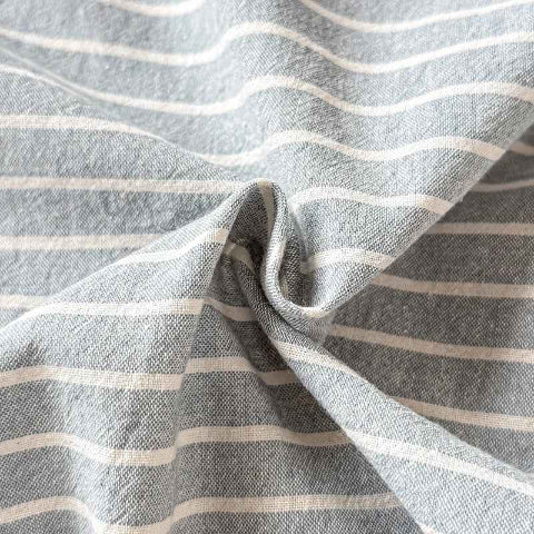 Drap de lit rayures gris blanc vue agrandie