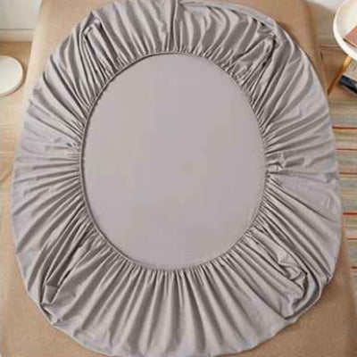 Drap housse 140 x 200 gris coton naturel élastique