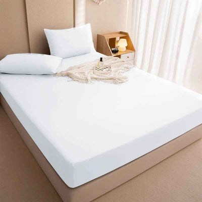 Drap housse 140 x 200 imperméable anti-acariens blanc