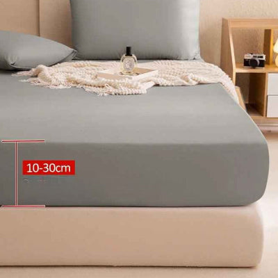 Drap housse 140 x 200 imperméable anti-acariens gris hauteur
