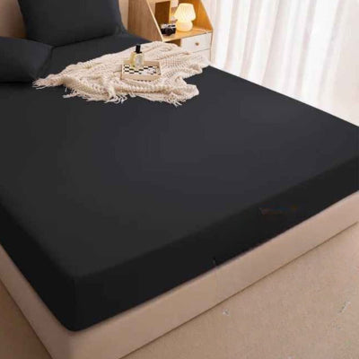 Drap housse 160 x 200 impermeable noir anti-acariens 