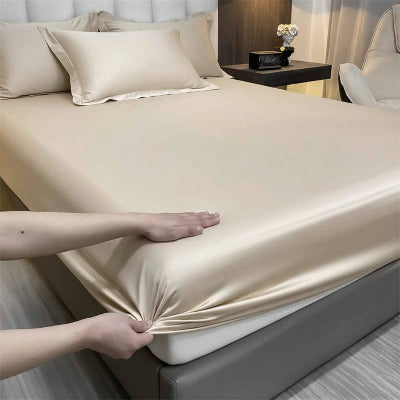 Drap housse 90 x 190 coton égyptien thé au lait