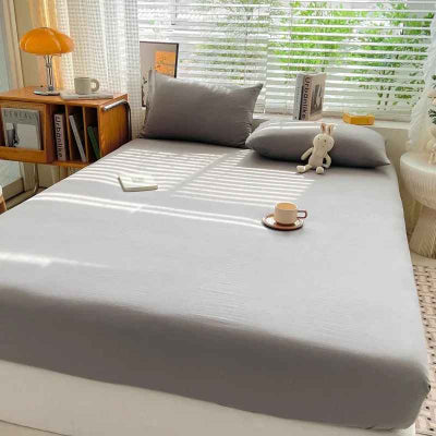 Drap-housse 90 x 190 gris lapin vue complète