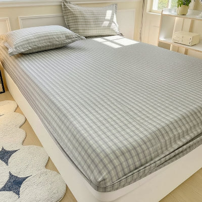 Drap-housse 90 x 190 laid gris décor chambre