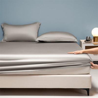 Drap housse premium percale gris des montagnes