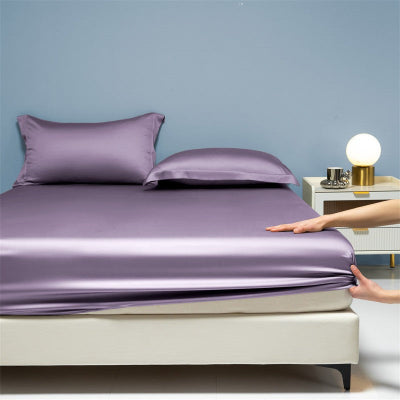Drap housse premium percale violet mains fixe coin
