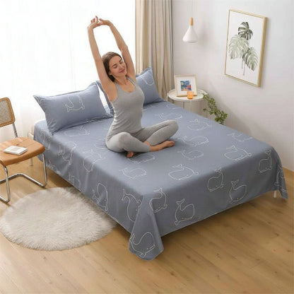 Drap plat 1 personne imprimé femme étirement