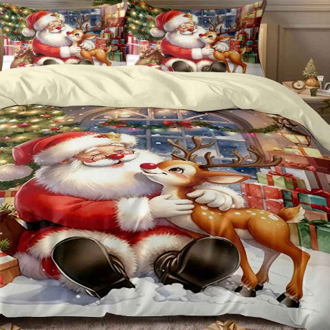 Drap plat 1 personne Noël vue agrandit
