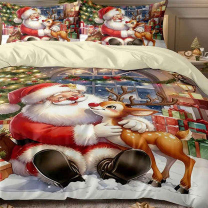 Drap plat 1 personne Noël vue agrandit