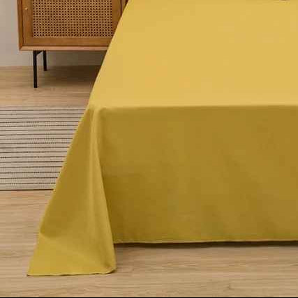 Drap plat jaune moutarde chambre vue agrandit