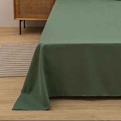 Drap plat vert sapin chambre vue agrandit