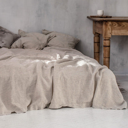 Draps lin lavé français chanvre brut lit sol