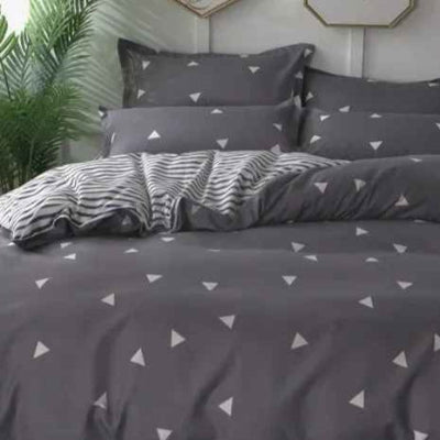 Housse de couette 220 x 240 géométries unies rayures gris zoom
