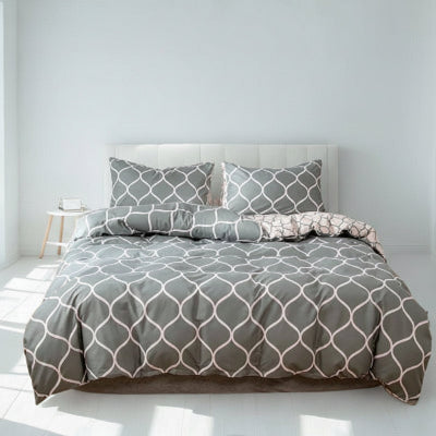 Housse de couette 240 x 260 Ogee gris blanc 