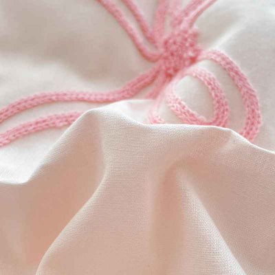 Housse de couette 240 x 260 rose tendre broderie vue détail