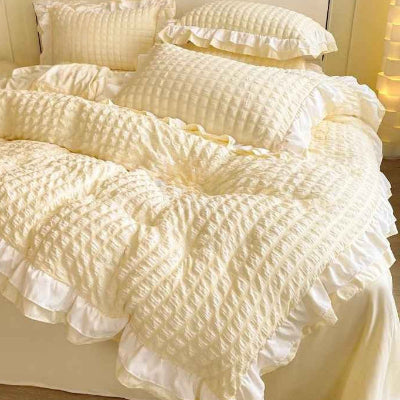 Housse de couette 240 x 260 Seersucker jaune vue agrandie