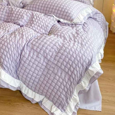 Housse de couette 240 x 260 Seersucker violet vue agrandie