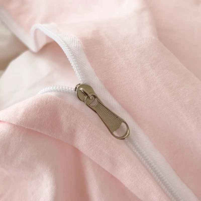 Housse de couette 260 x 240 rose broderie fermeture éclair