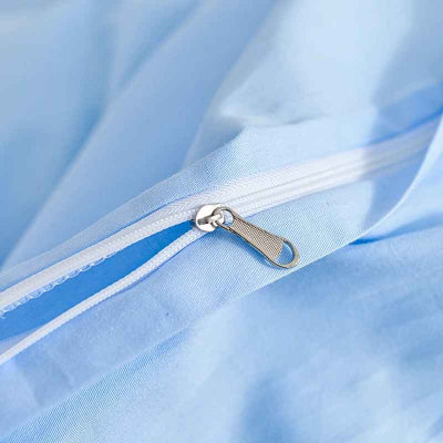 Housse de couette en 220 x 240 bleu fermeture éclair