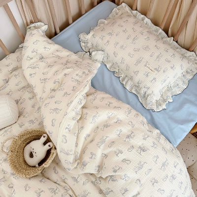 Housse de couette gaze de coton chatons vue hauteur