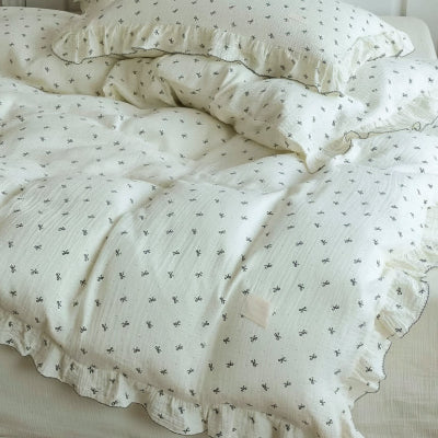 Housse de couette gaze de coton imprimée rubans