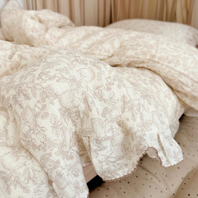 Housse de couette gaze de coton lièvre vue côté