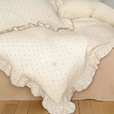 Housse de couette gaze de coton petits pois