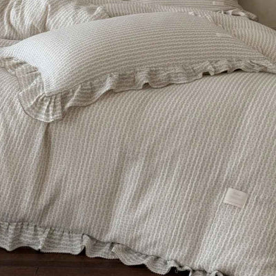 Housse de couette gaze de coton unie agrandie