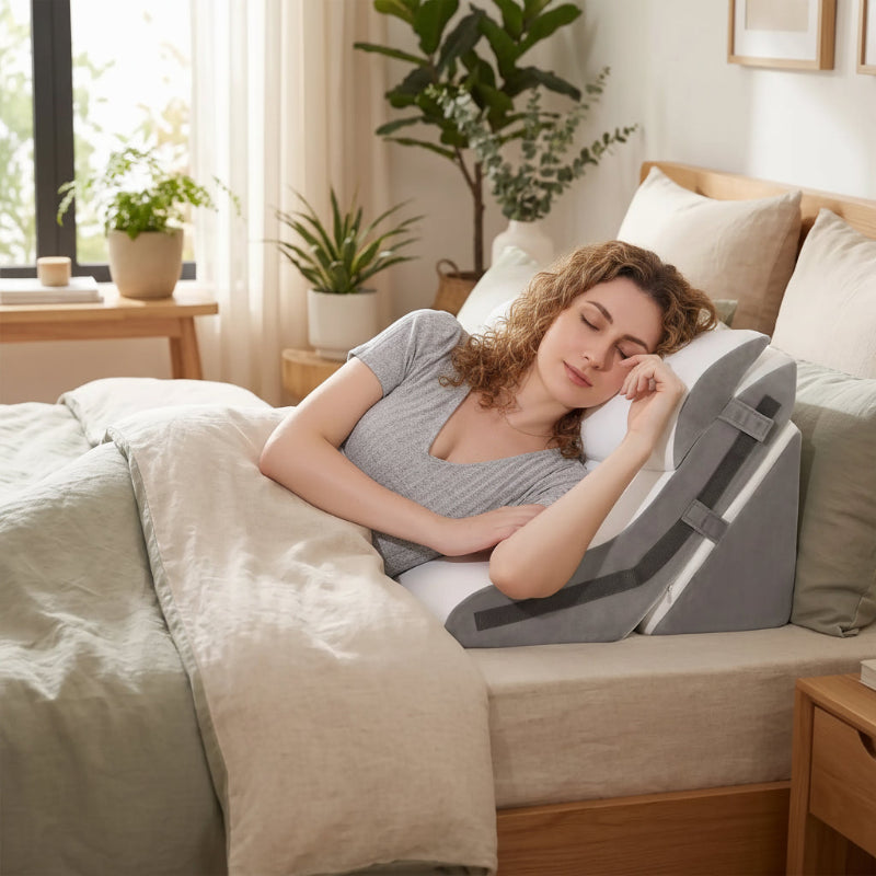 Oreiller à mémoire de forme femme assoupie couchée