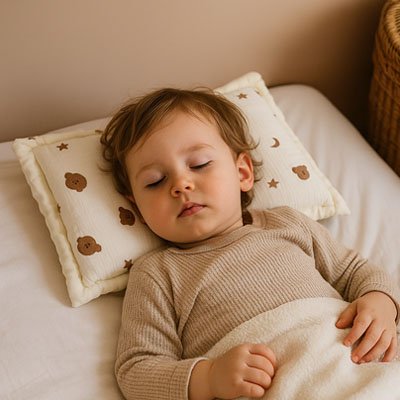 Oreiller bébé couché apaisé