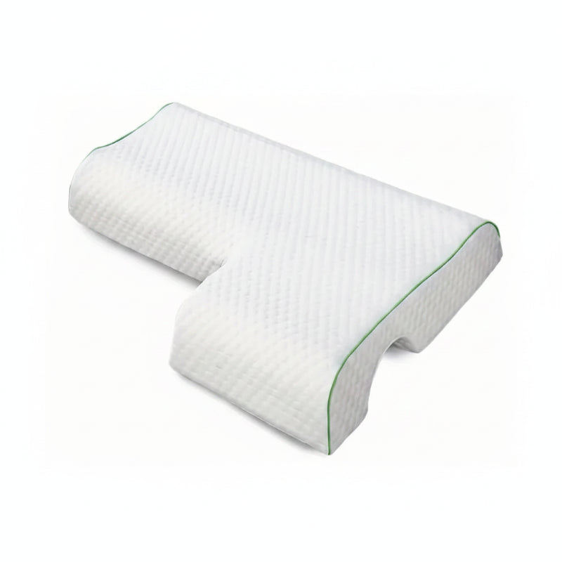 Oreiller cervical ergonomique dormir côté bras gauche
