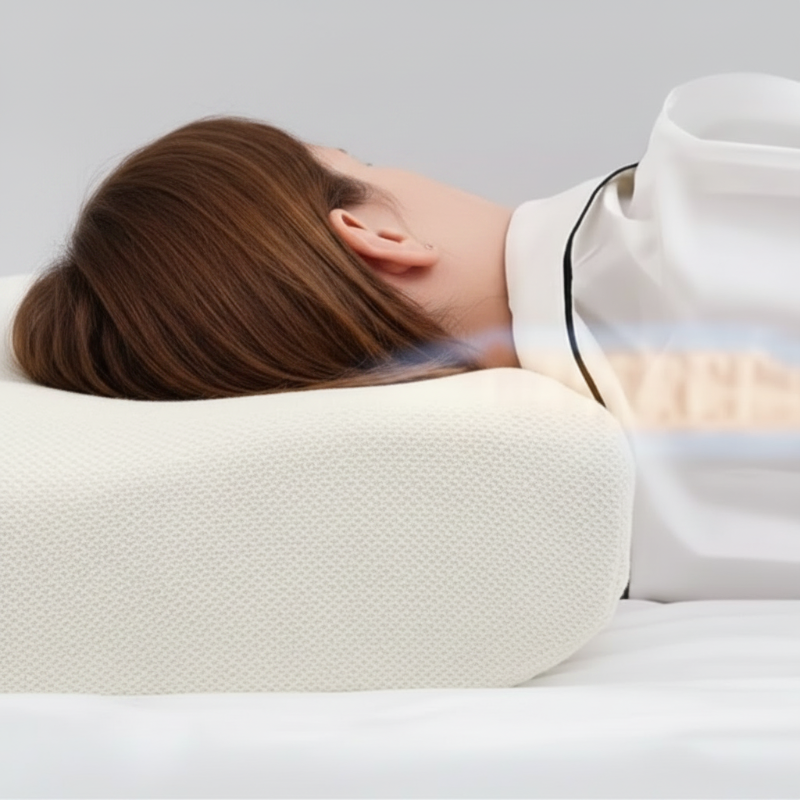 Oreiller cervical ergonomique femme couchée sur le côté