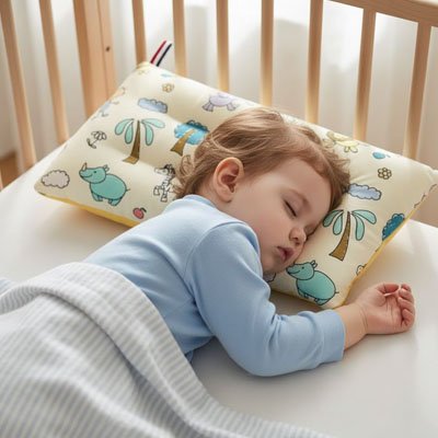 Oreiller enfant assoupi confortablement