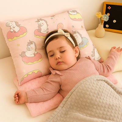 Oreiller enfant paisiblement endormi