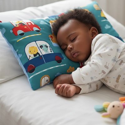 Oreiller enfant supporte tête enfant couché côté