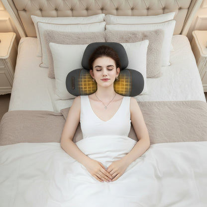 Oreiller mémoire de forme cervical femme couchée apaisée