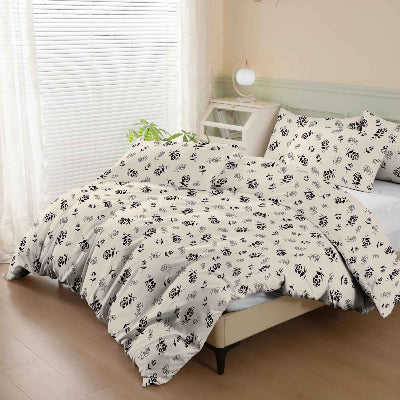 Parure de lit 200 x 200 imprimé rose noir côté