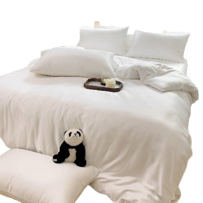 Parure de lit 220 x 240 bamboo uni blanc panda