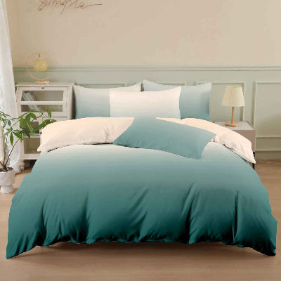 Parure de lit 240 x 260 camaïeu aqua devant