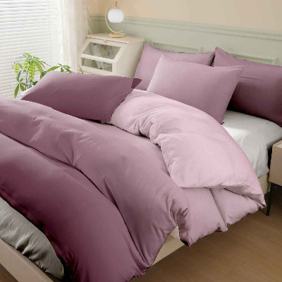 Parure de lit 240 x 260 camaïeu violet 