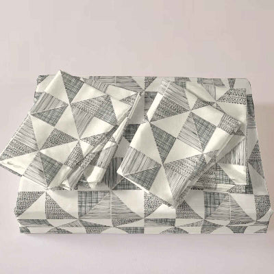Parure de lit 240 x 260 motifs géométriques gris paquet
